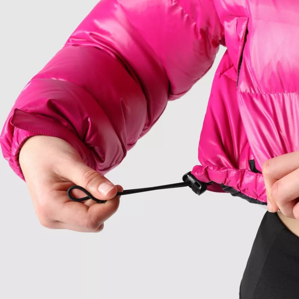 Fuschia الوردي المرأة Nuptse سترة قصيرة الوجه الشمالي