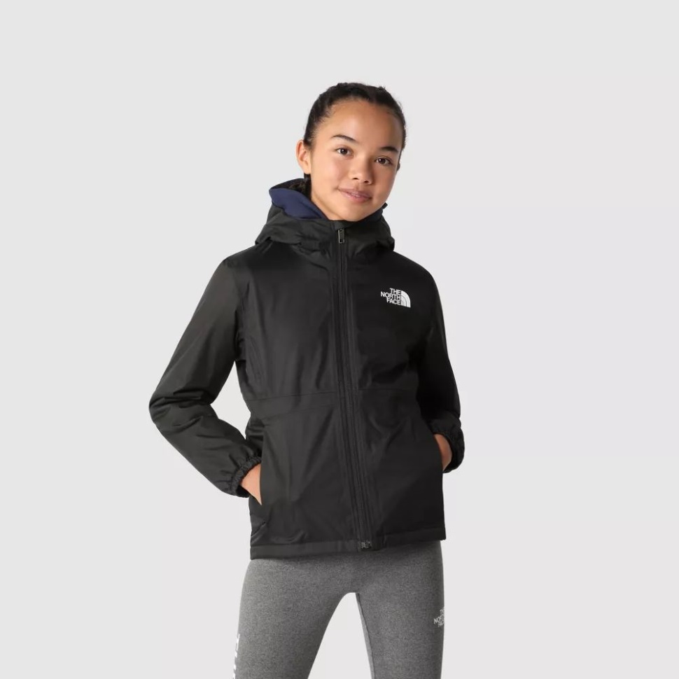 الفتيات سترة المطر العاصفة الدافئة الشمال الوجه الأسود