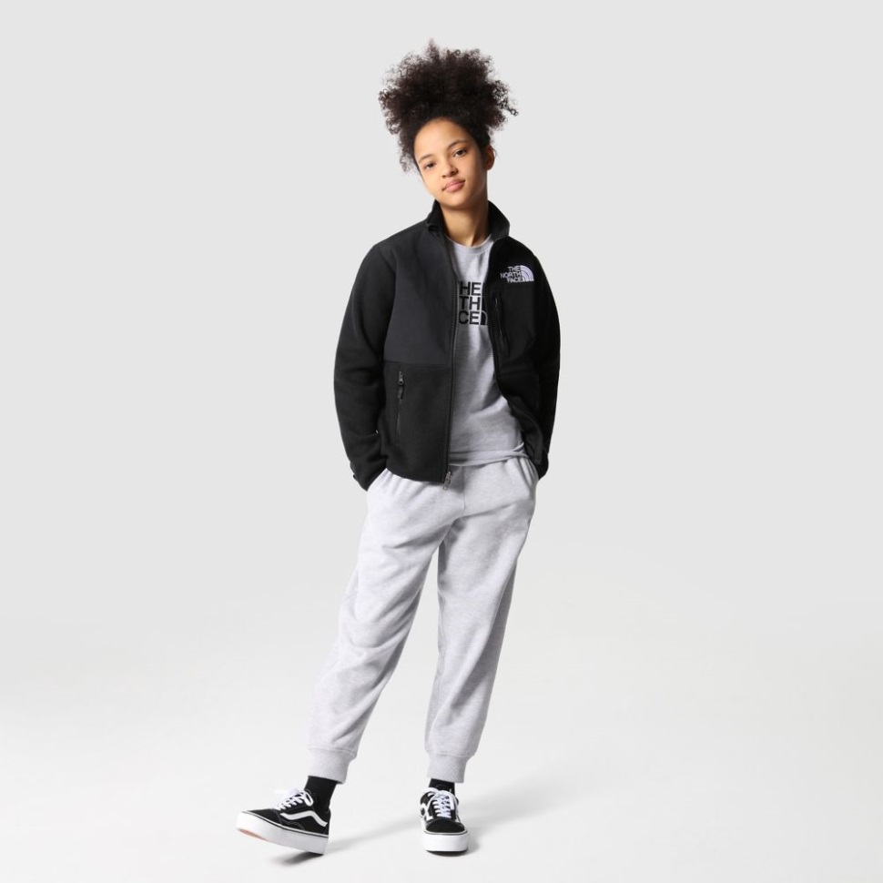 تيشيرت رمادى الوجه الشمالي المراهقين سهل بأكمام قصيرة