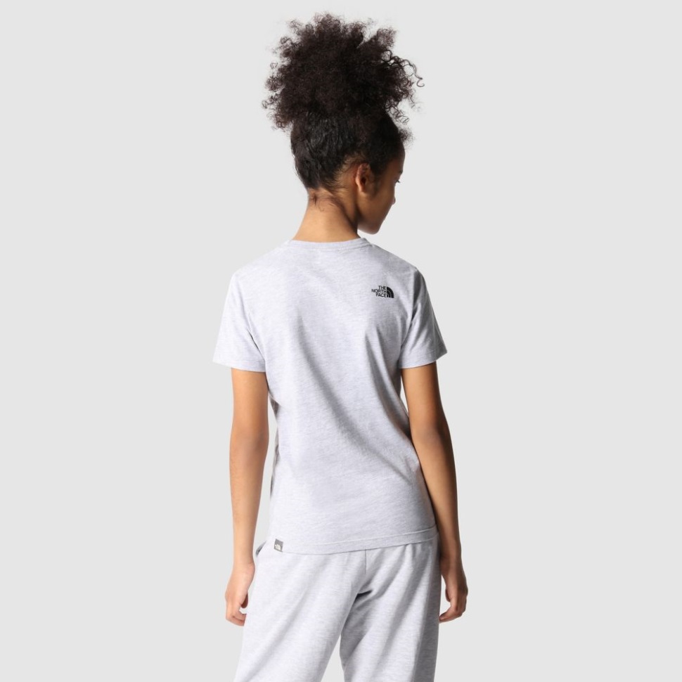 تيشيرت رمادى الوجه الشمالي المراهقين سهل بأكمام قصيرة