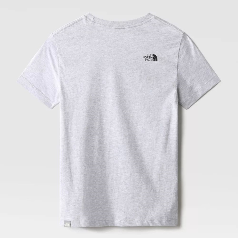 تيشيرت رمادى الوجه الشمالي المراهقين سهل بأكمام قصيرة