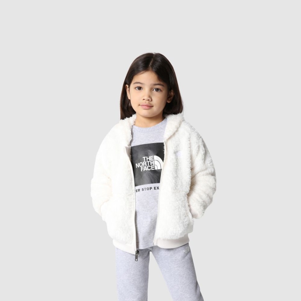 جاكيت أطفال بقلنسوة أوسو رقيق أبيض الوجه الشمالي