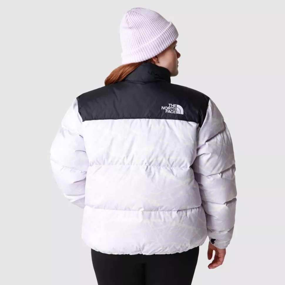 الخزامى ضباب الوجه الشمالي المرأة زائد الحجم مطبوعة 1996 ريترو Nuptse أسفل سترة