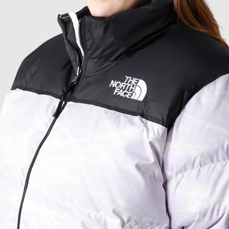 الخزامى ضباب الوجه الشمالي المرأة زائد الحجم مطبوعة 1996 ريترو Nuptse أسفل سترة