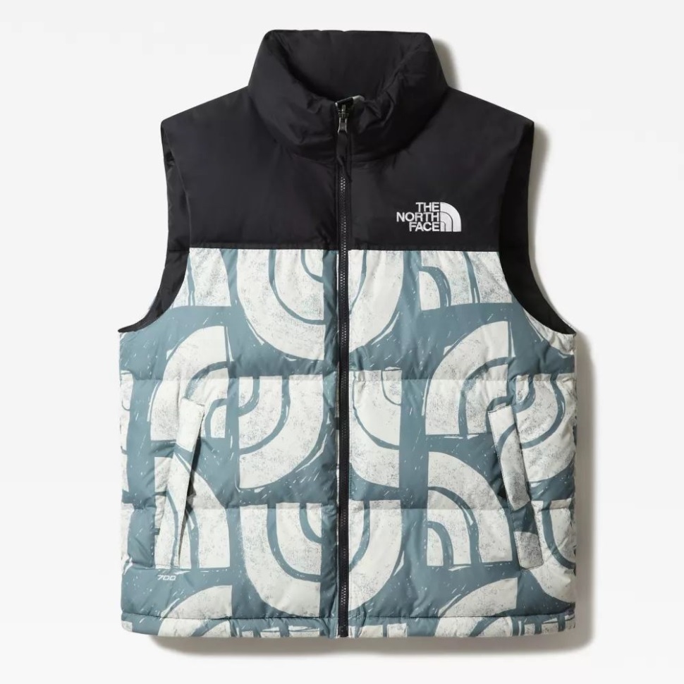 قام الرجال بطباعة 1996 ريترو Nuptse أسفل جيليه وجه الشمال الأزرق Woodblock