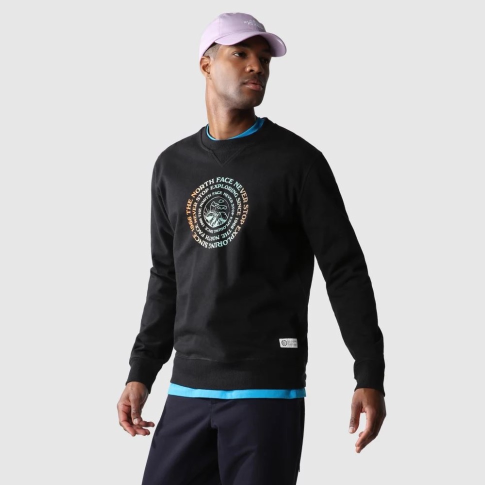 الرجال Regrind طاقم الرقبة سترة الوجه الشمالي الأسود