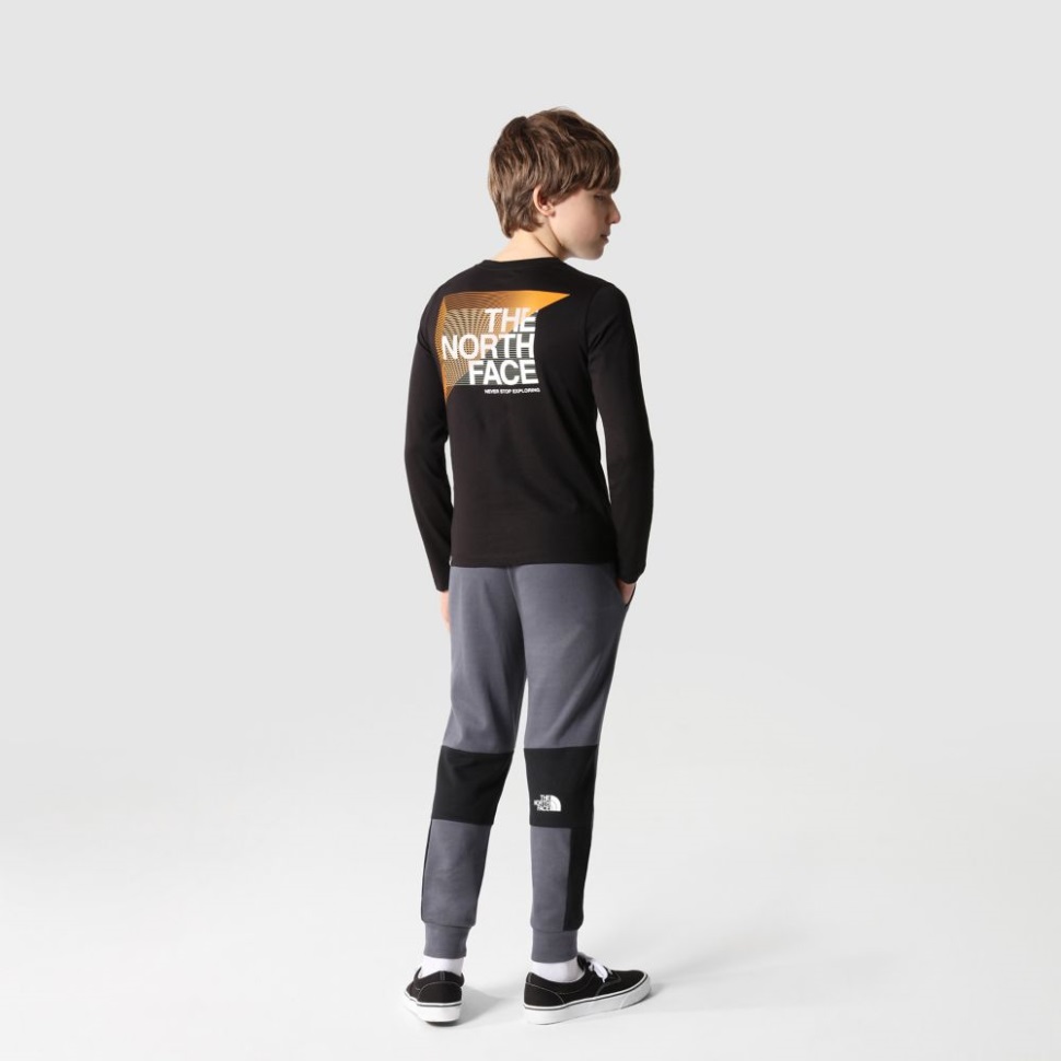 تي شيرت بأكمام طويلة برسومات تينز أسود وجه الشمال