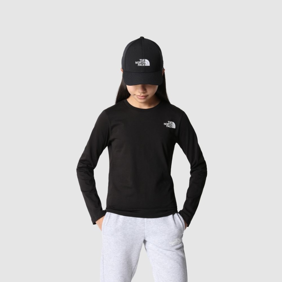 تي شيرت بأكمام طويلة برسومات تينز أسود وجه الشمال