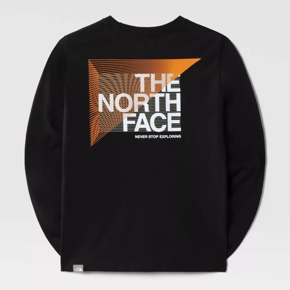 تي شيرت بأكمام طويلة برسومات تينز أسود وجه الشمال