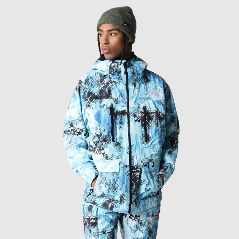 جاكيت دراجلاين مطبوع للرجال من ذا نورث فيس باللون الأزرق