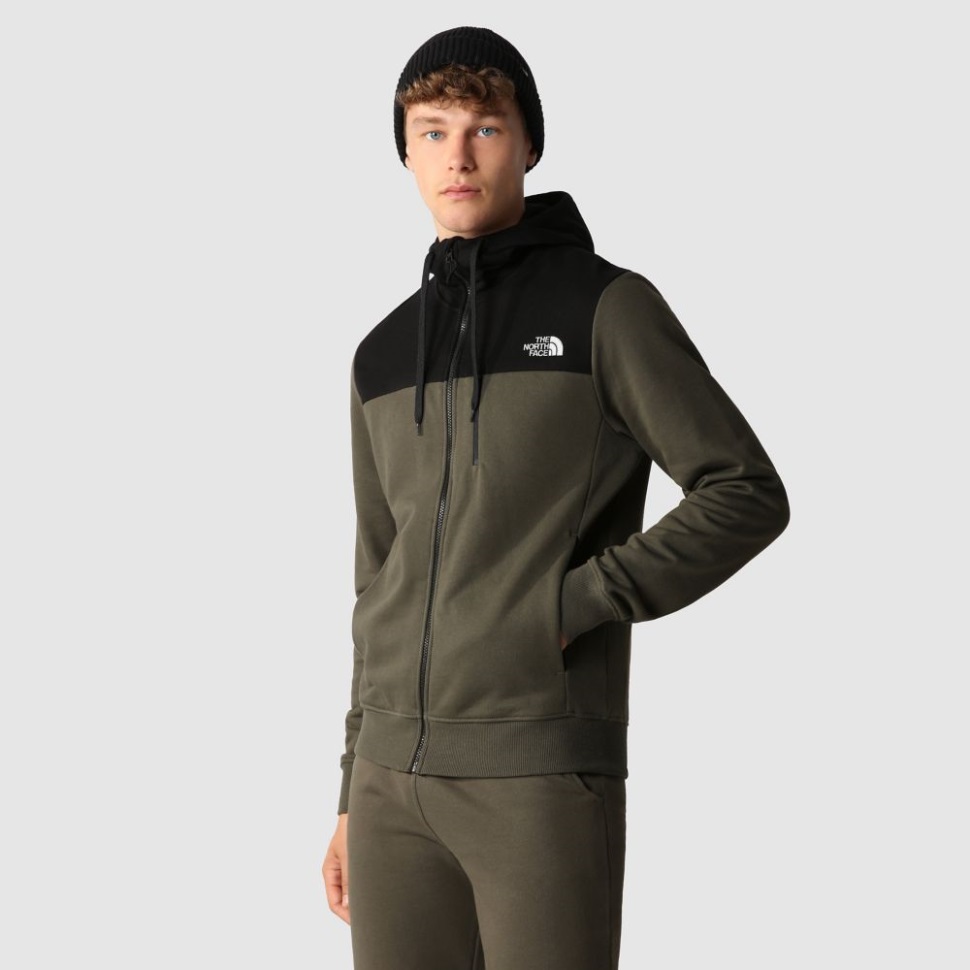 سترة بغطاء للرأس من الصوف للرجال من The North Face جديدة باللون الأخضر الداكن