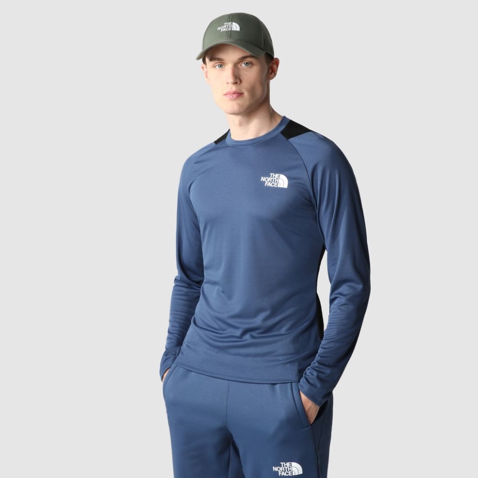 تيشيرت ذا نورث فيس للرجال بأكمام طويلة لون أزرق مظلل