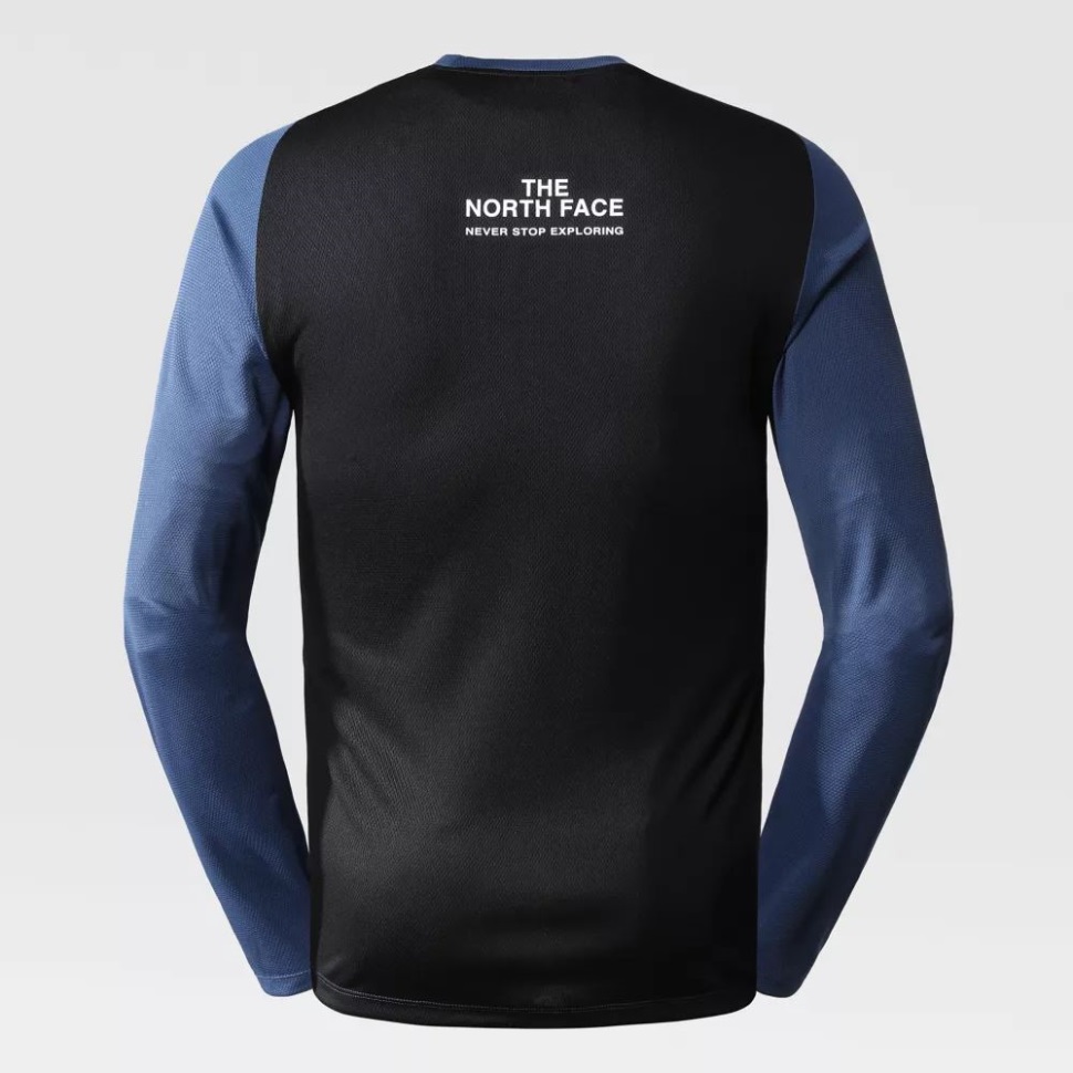 تيشيرت ذا نورث فيس للرجال بأكمام طويلة لون أزرق مظلل
