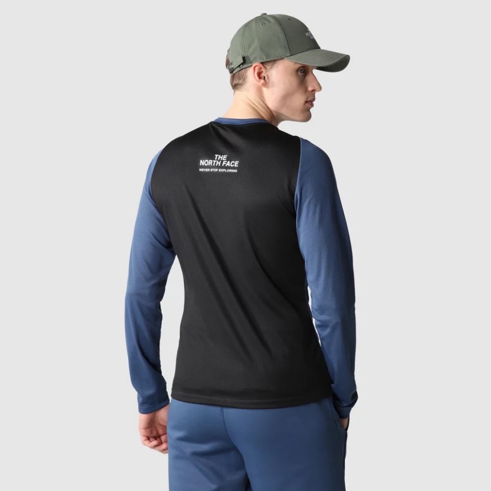 تيشيرت ذا نورث فيس للرجال بأكمام طويلة لون أزرق مظلل