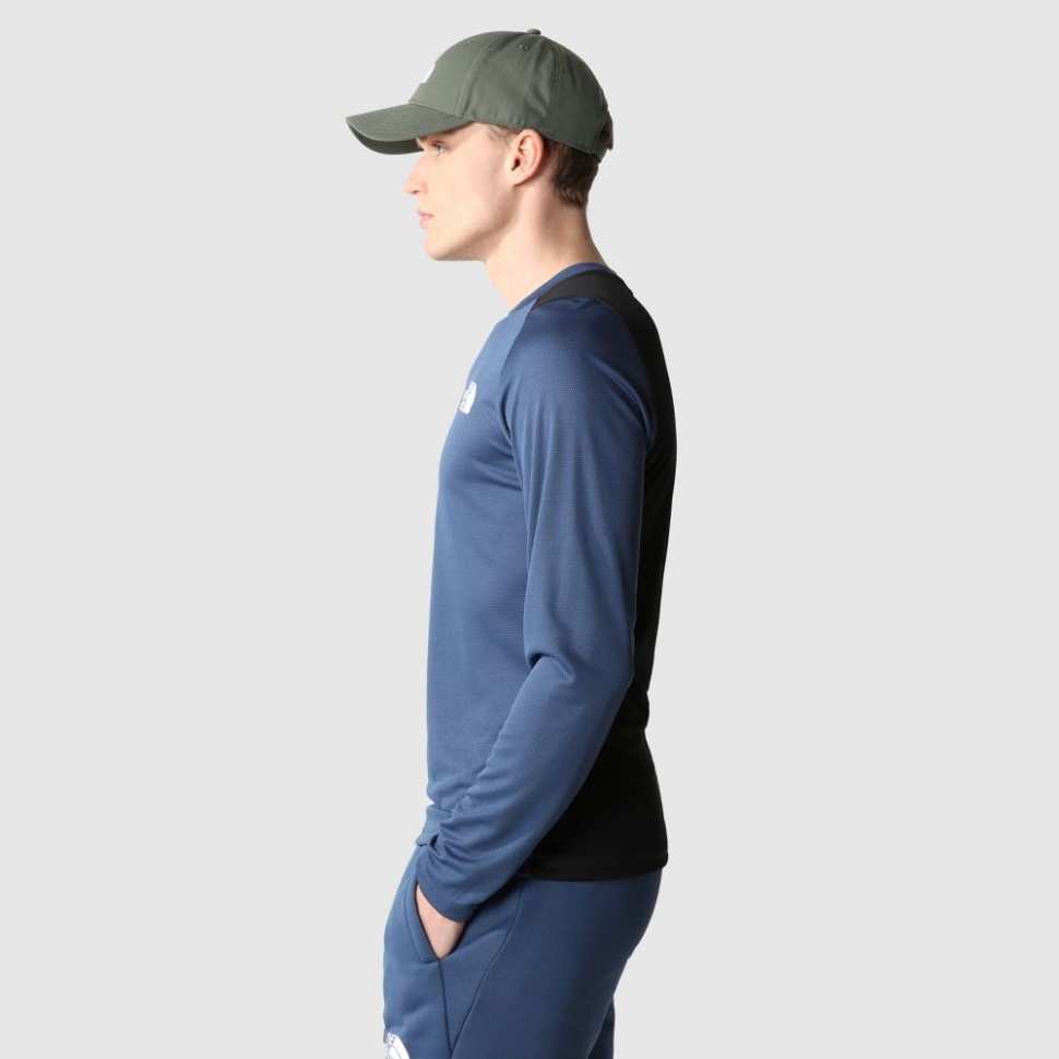 تيشيرت ذا نورث فيس للرجال بأكمام طويلة لون أزرق مظلل