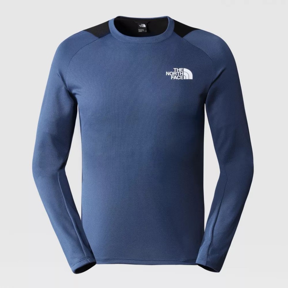 تيشيرت ذا نورث فيس للرجال بأكمام طويلة لون أزرق مظلل