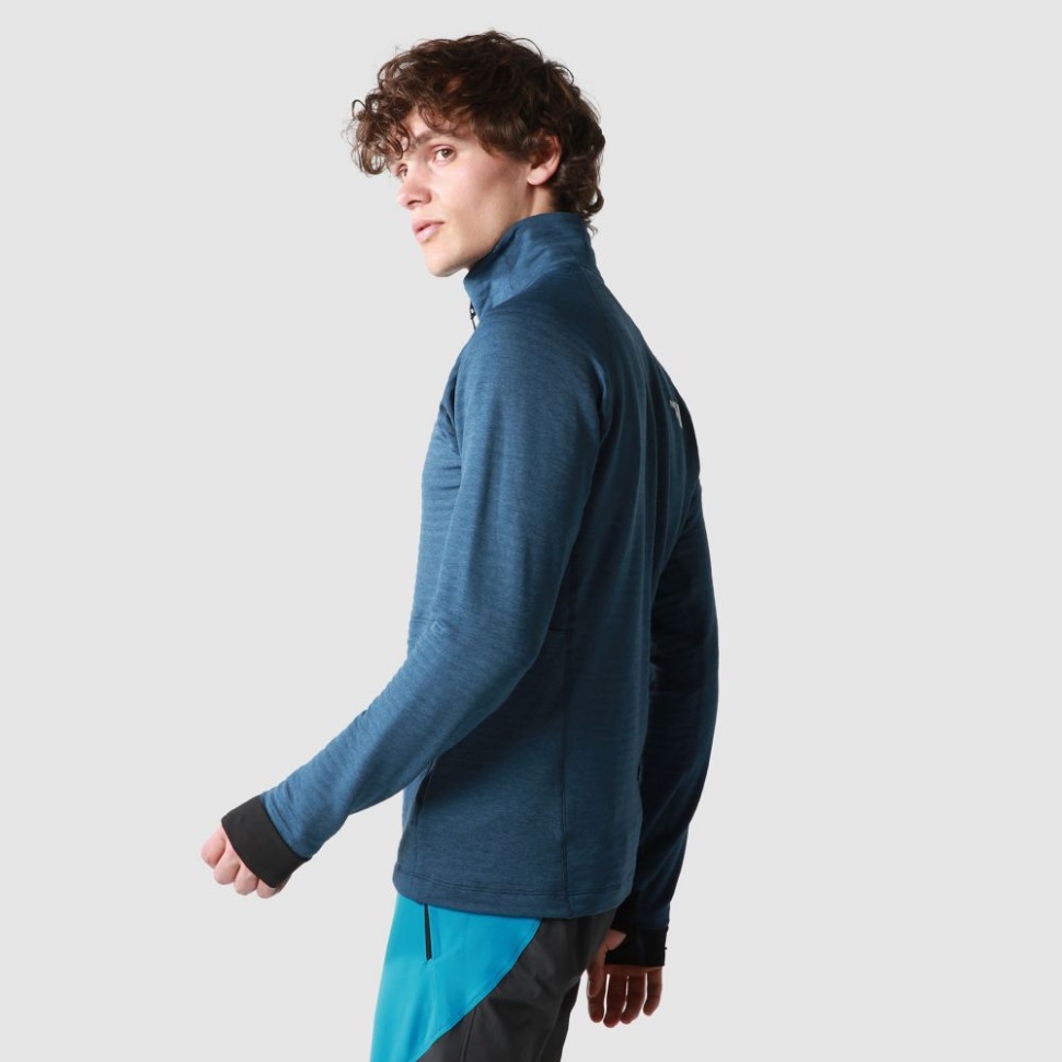 الوجه الشمالي الأزرق الداكن المظلل الرجال الترباس كامل البريدي الصوف سترة