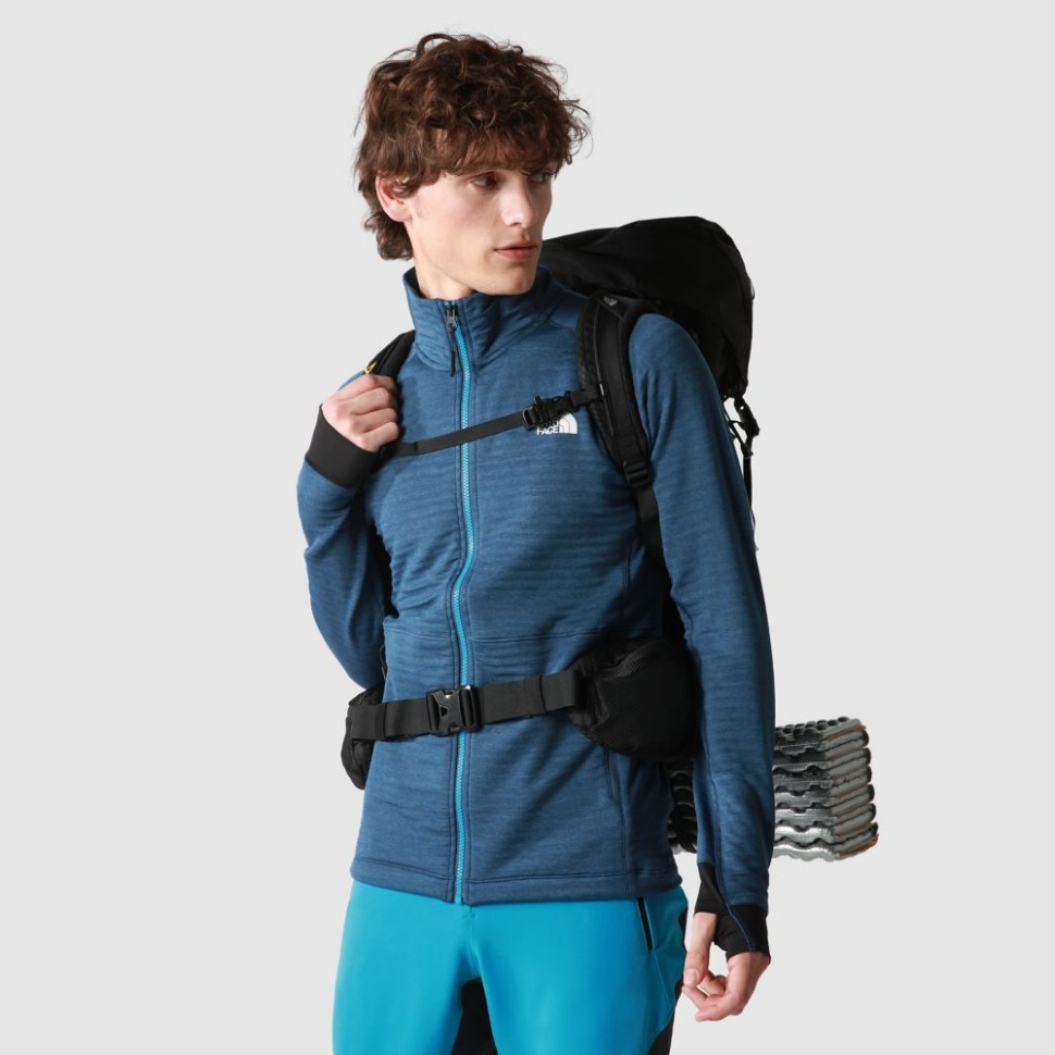 الوجه الشمالي الأزرق الداكن المظلل الرجال الترباس كامل البريدي الصوف سترة