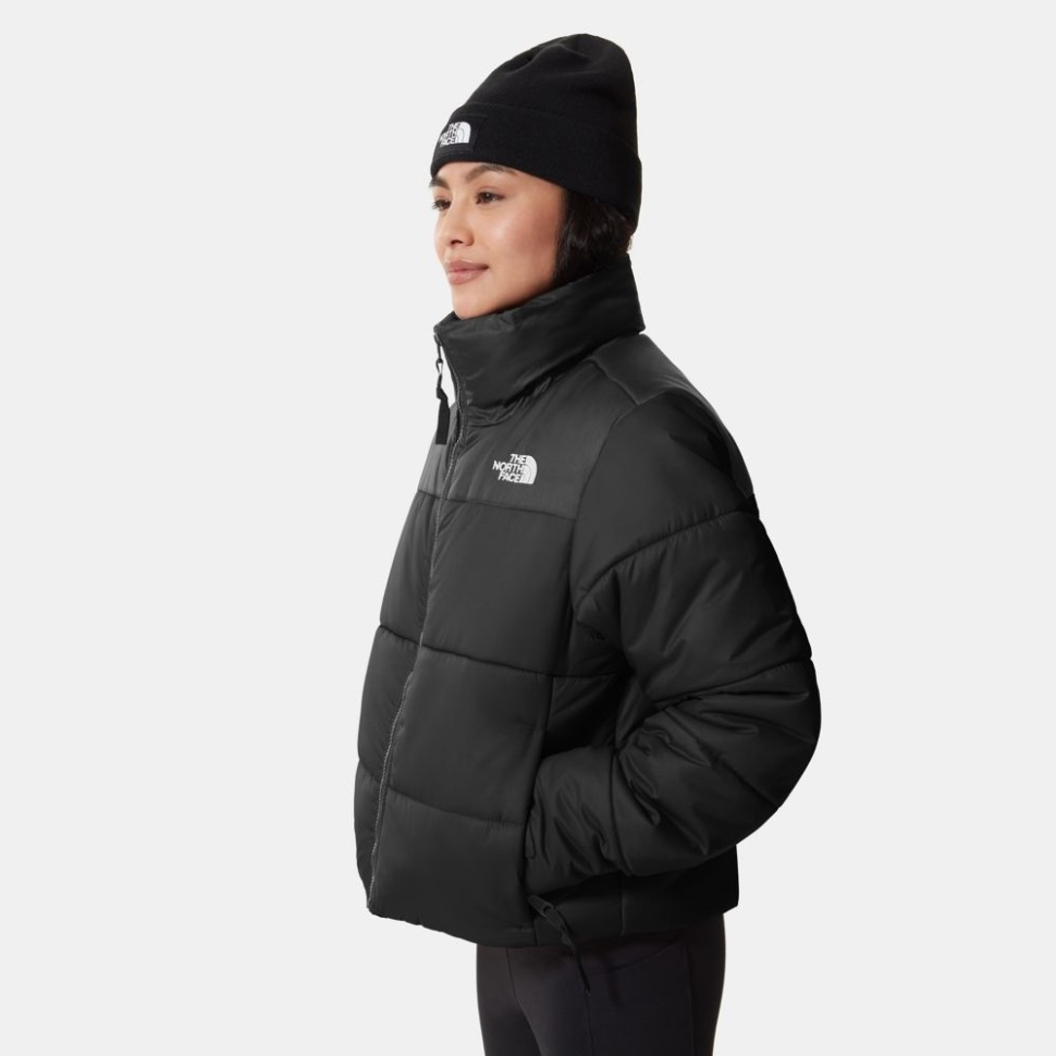 المرأة التي تواجه الشمال اقتصاص سترة Saikuru سوداء