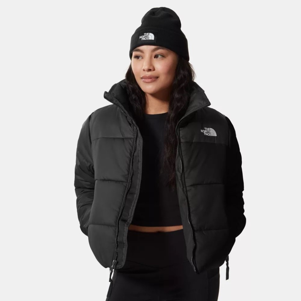 المرأة التي تواجه الشمال اقتصاص سترة Saikuru سوداء