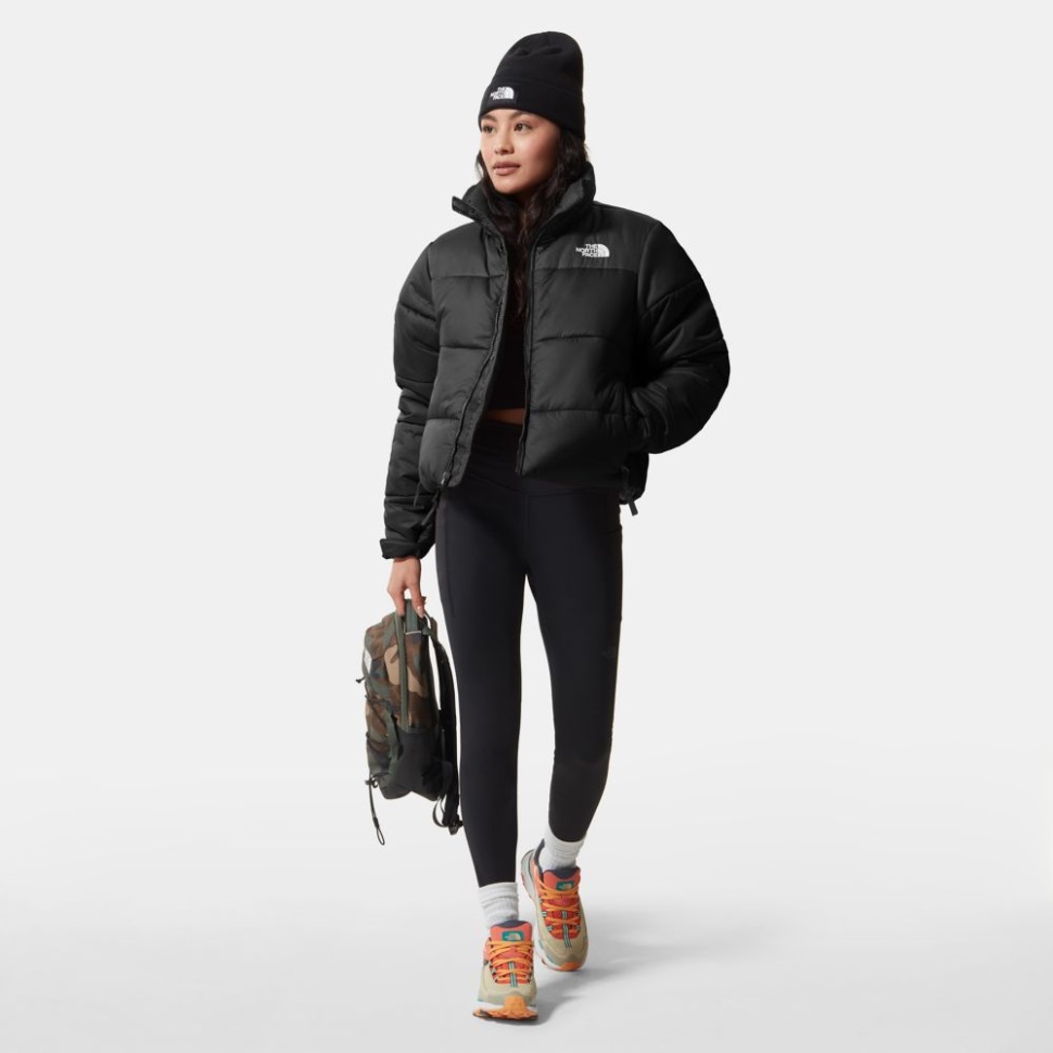 المرأة التي تواجه الشمال اقتصاص سترة Saikuru سوداء