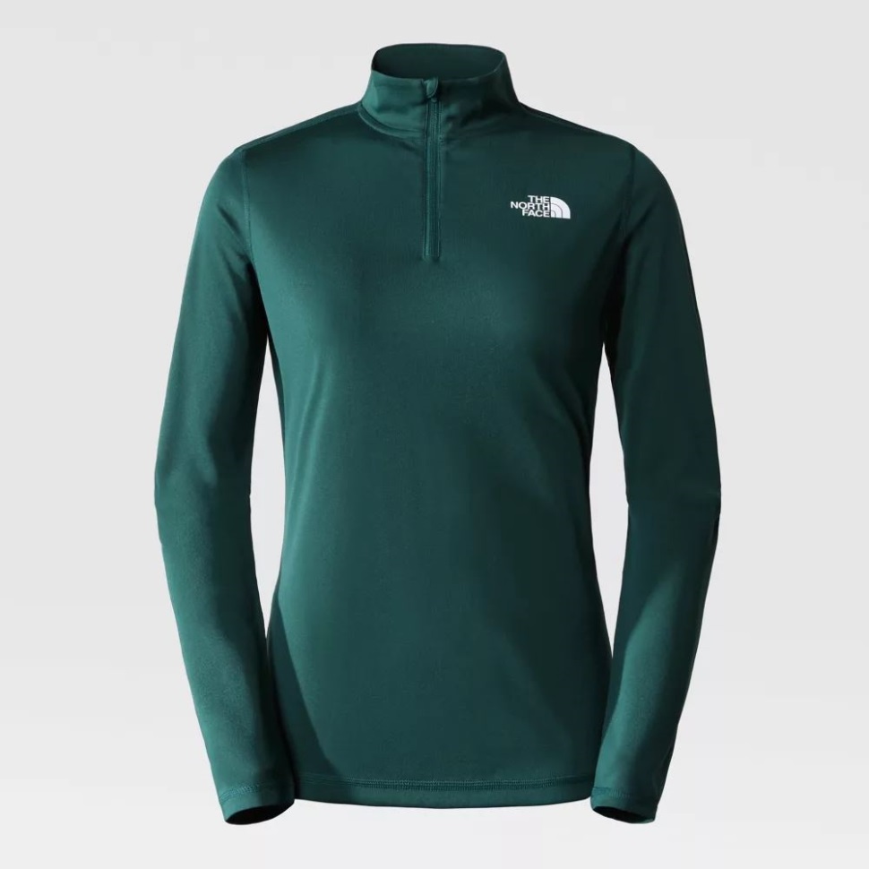 المرأة الوجه الشمالي فليكس 1/4 البريدي طويلة الأكمام الخضراء