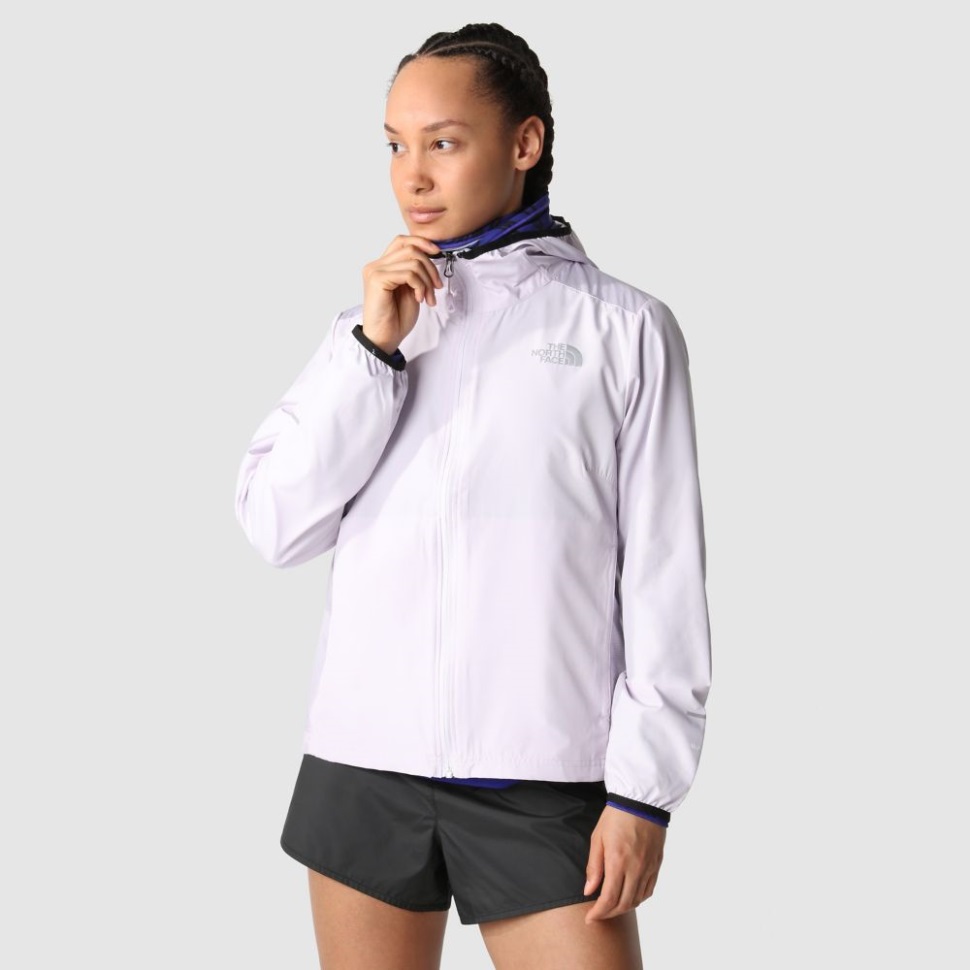 المرأة الوجه الشمالي تشغيل سترة الرياح الخزامى الضباب