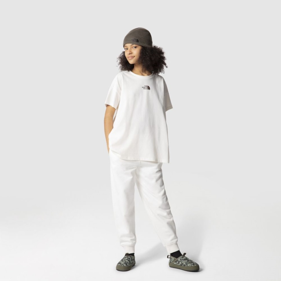 أبيض في سن المراهقة المتضخم قصيرة الأكمام تي شيرت الوجه الشمالي