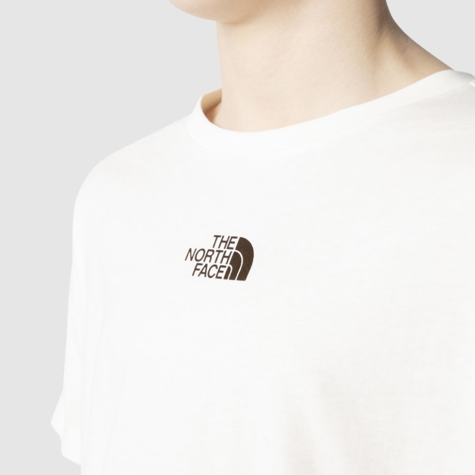 أبيض في سن المراهقة المتضخم قصيرة الأكمام تي شيرت الوجه الشمالي