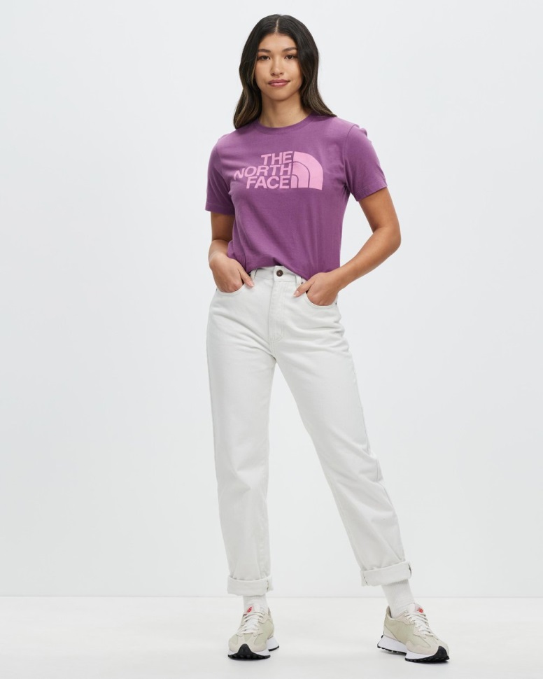 الوجه الشمالي الحراب الأرجواني قصيرة الأكمام نصف قبة القطن المحملة