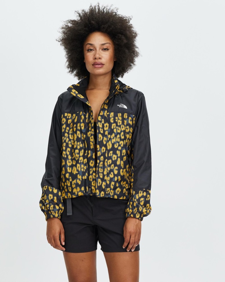 سترة الرياح الهيدرينالين الصفراء المطبوعة على الوجه الشمالي