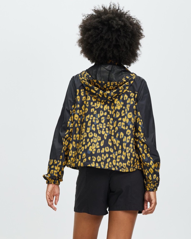 سترة الرياح الهيدرينالين الصفراء المطبوعة على الوجه الشمالي