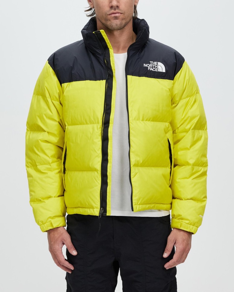 1996 Nuptse سترة ريترو الوجه الشمالي الأصفر الحمضي