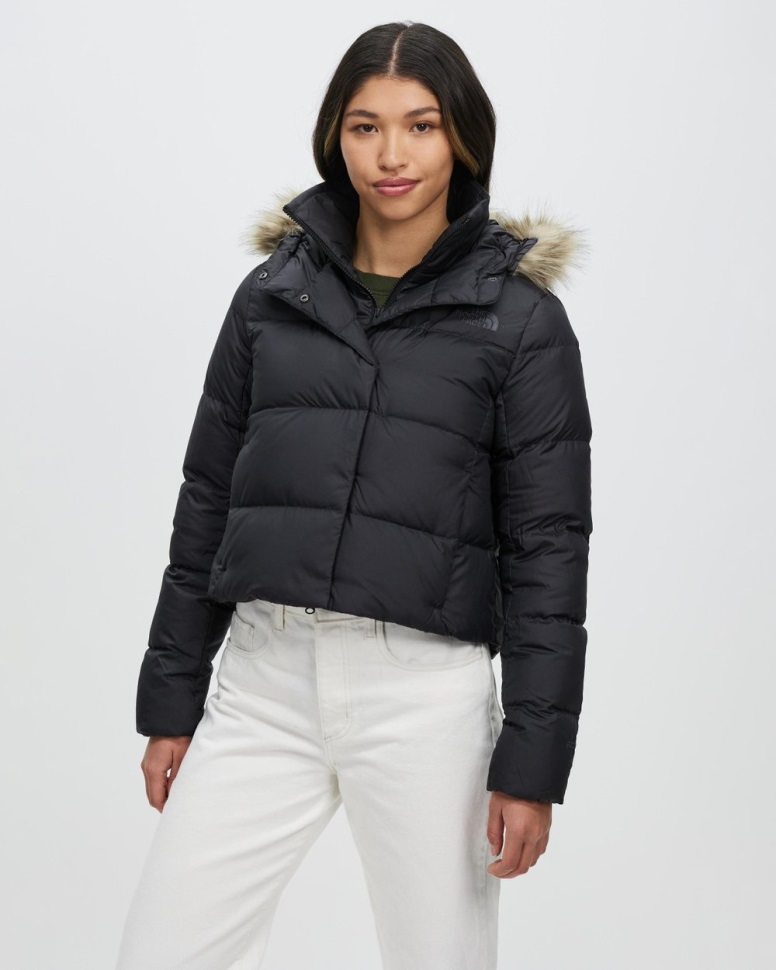 جديد Dealio أسفل سترة قصيرة الوجه الشمالي أسود