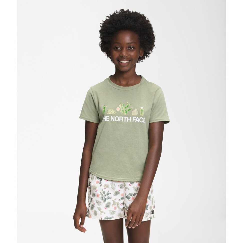 تي شيرت بناتي برسومات بأكمام قصيرة للشاي والوجه الشمالي