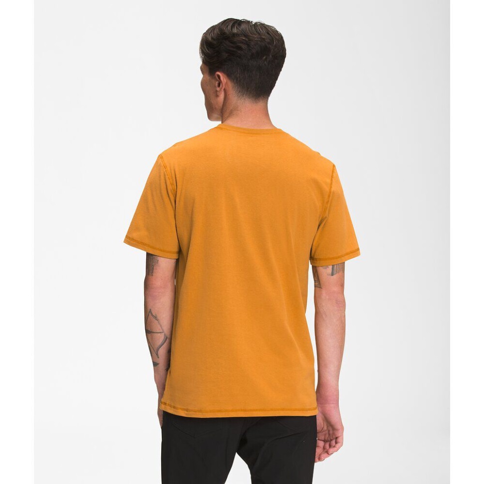 الشمال الوجه السترين الأصفر الرجال قصيرة الأكمام التراث التصحيح جيب المحملة