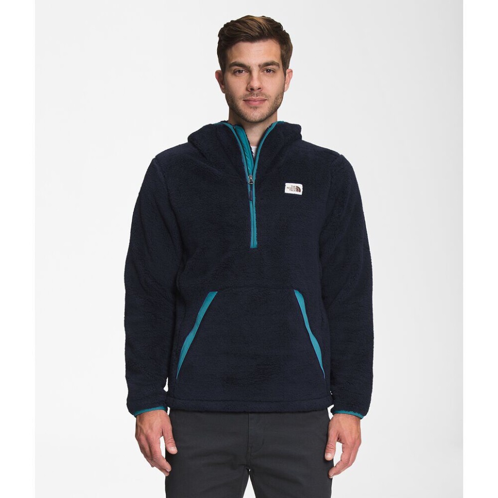 سترة بقلنسوة من الصوف باللون الأزرق الداكن ، وجه الشمال للرجال من كامبشاير