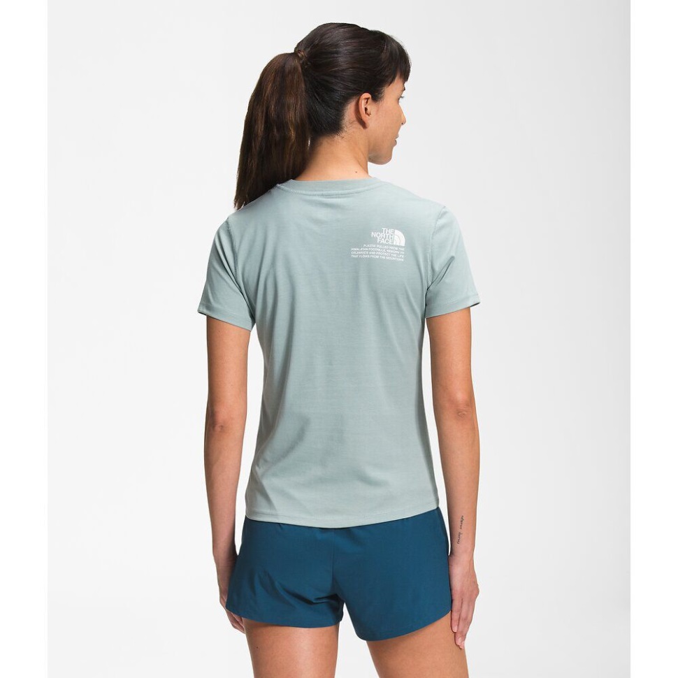 المرأة قصيرة الأكمام مصدر زجاجة الهيمالايا المحملة الفضة الزرقاء الوجه الشمالي