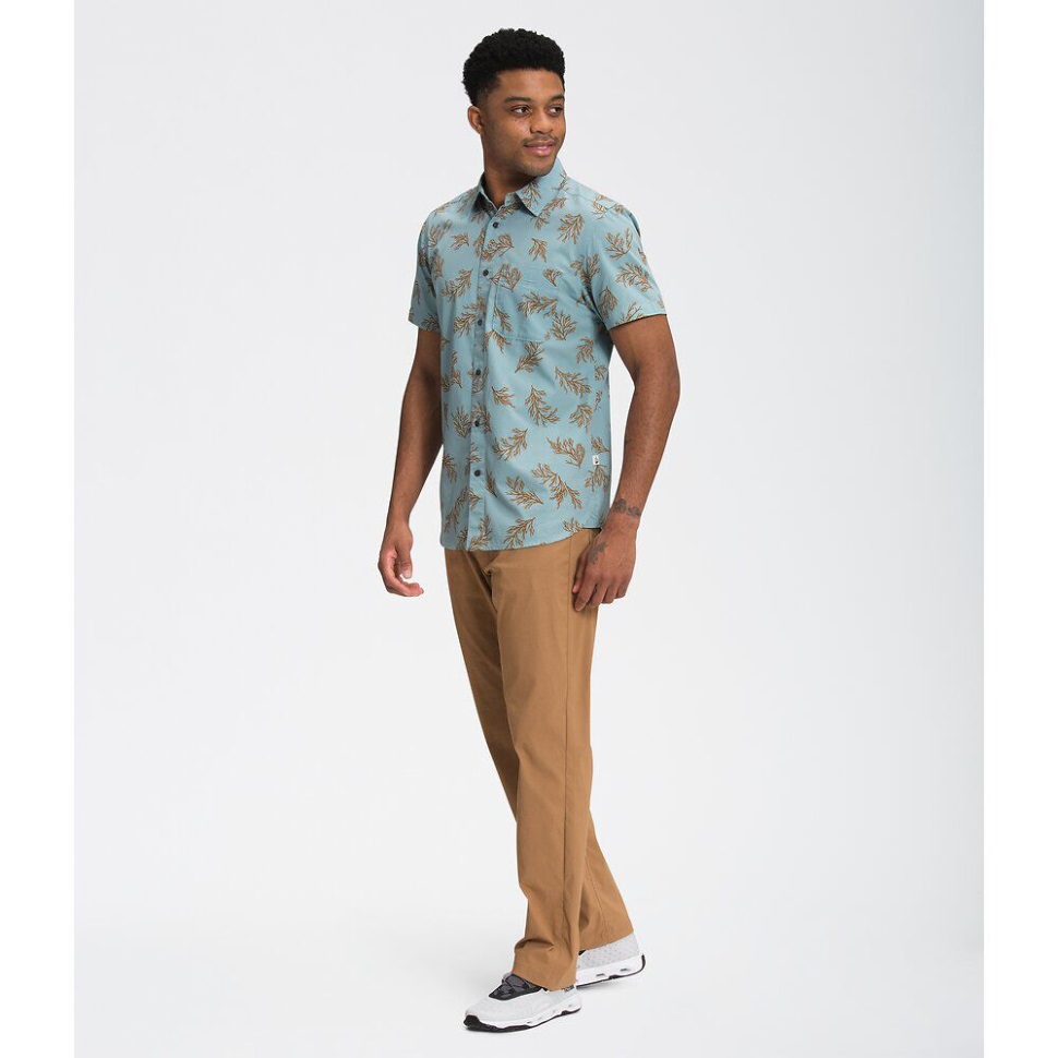 قميص رجالي قصير الأكمام نمط Baytrail وجه الشمال أزرق تورمالين