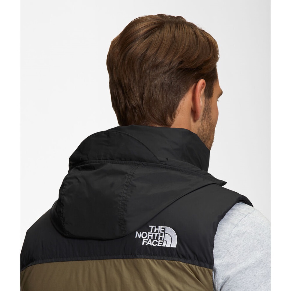 الرجال الزيتون العسكرية 1996 ريترو Nuptse سترة الوجه الشمالي