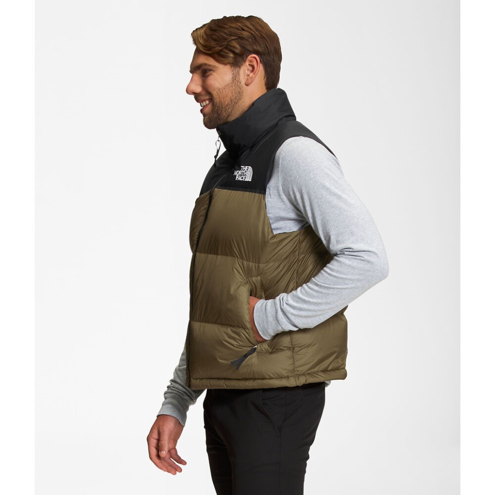 الرجال الزيتون العسكرية 1996 ريترو Nuptse سترة الوجه الشمالي
