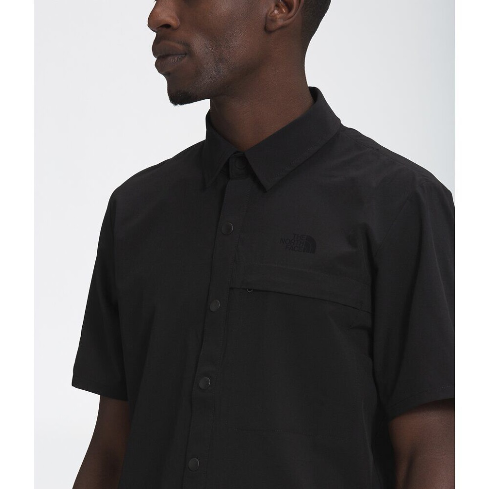 الرجال السود أول قميص بأكمام قصيرة درب Upf الوجه الشمالي