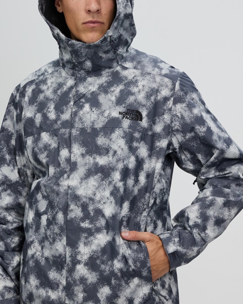 جاكيت فينشر 2 بطبعة الوجه الشمالي رمادي