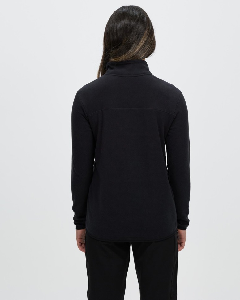 تي كاي بلوفر من الصوف الجليدي المفاجئ برقبة على الرقبة أسود الوجه الشمالي