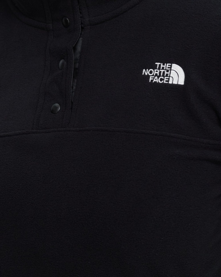 تي كاي بلوفر من الصوف الجليدي المفاجئ برقبة على الرقبة أسود الوجه الشمالي